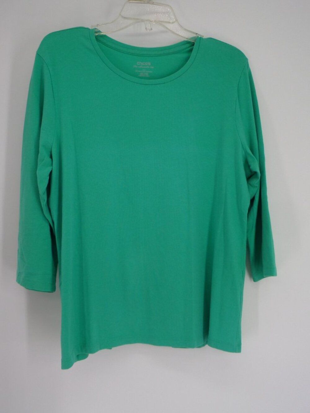 Chico's  Ultimate Tee Women's 3/4 Sleeve Fall Green Top  Size 3 US XL